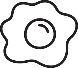 Simple outline drawing of a fried egg with a wavy edge