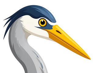 Close-up profile of a heron's head (1)