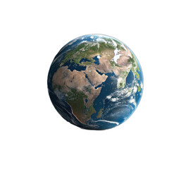 Earth globe showing africa isolated on transparent background