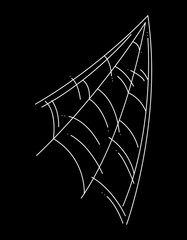Doodle web as a symbol of Halloween. White hand drawn illustration.