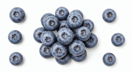Fresh Blueberries A Delicious and Healthy Pile of Ripe Berries on White Background