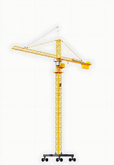 High-rise steel structures, with tall yellow cranes and other industrial equipment, dominate a busy construction site under a clear blue sky, as new buildings take shape