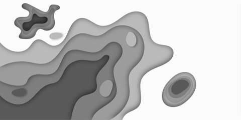 Background with white and gray color paper cut shapes. 3D abstract paper art style, design layout for business presentations, flyers, posters, prints, decoration, cards, brochure cover.