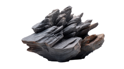Rugged Rock Formation: a meticulously sculpted rock formation with a rough texture and distinctive features. This high-angle, studio shot accentuates the stone's natural beauty.