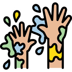 holi colored line icon