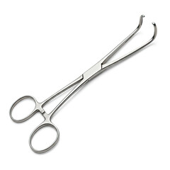 surgical forceps on white background