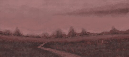 Abstract Landscape Painting - digital painting. Painted on a tablet. © neurostructure