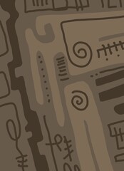 Minimal abstract image for printing. Picture for modern interiors. The picture is painted by hand on a tablet. © neurostructure