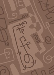 Minimal abstract image for printing. Picture for modern interiors. The picture is painted by hand on a tablet. © neurostructure