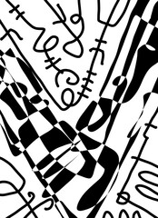 Minimal abstract image for printing. Picture for modern interiors. The picture is painted by hand on a tablet. © neurostructure