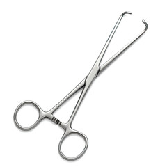 surgical forceps on white background