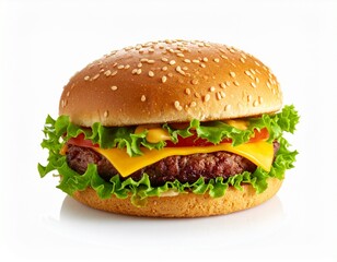 hamburger on a white background