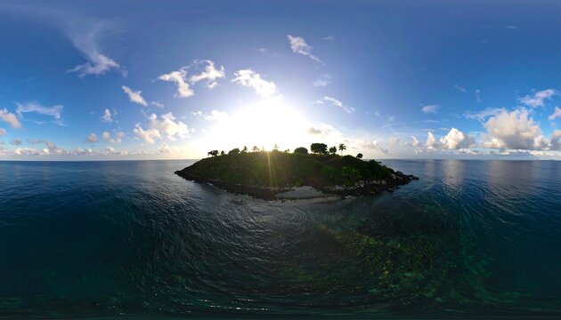 360? panoramic view of a tropical island