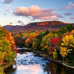 Autumnal river valley panorama (1)