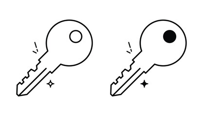 Key icon design with white background stock illustration