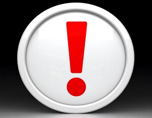 A 3D exclamation point button