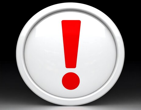 A 3D exclamation point button