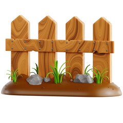 High quality illustration of Wooden Fence in an agricultural, symbolizing farming, sustainability, and the importance of food production.
