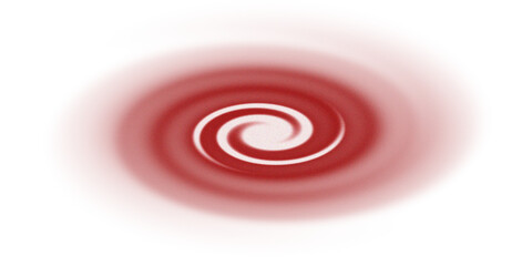 Futuristic Red Swirl Energy Pattern Isolated on Transparent Background