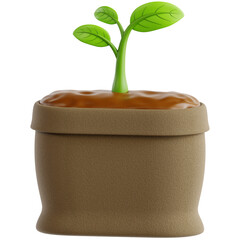 High quality illustration of Soil Bag or Seed Bag in an agricultural, symbolizing farming, sustainability, and the importance of food production.