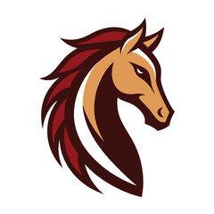 Elegant Horse Head Mascot Logo Flowing Mane Stylish Look