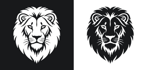Bold lion head vector illustration mascot, a fierce symbol of power, predator, and wild nature, great for tattoo designs
