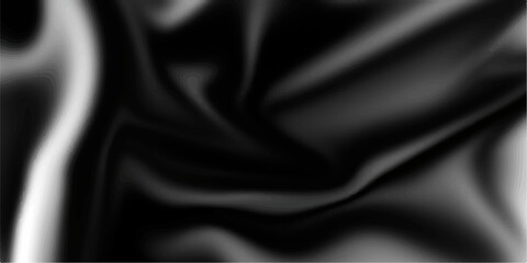 Luxurious black silk satin fabric with a smooth, shiny, and elegant textile texture and a beautiful wavy drape.  weaving, decoration, drapery, curtain, textured, backgrounds, bedding, curve