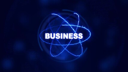 Futuristic Business hologram concept. Glowing holographic planet earth digital network with collaboration, innovation and corporate leadership. Business, technology and global connection background. - Powered by Adobe