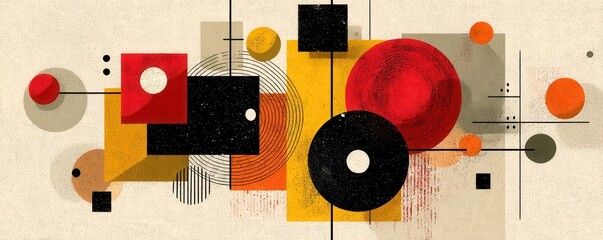 Obraz premium Abstract geometric art with modern shapes and a bold color palette