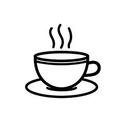 Large coffee cup icon, ideal for cafes, menus, social media