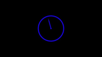 Simple blue circle with a single line pointer on a black background - Powered by Adobe
