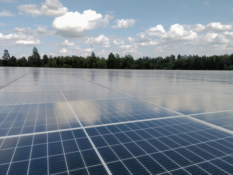 Close up of solar panels