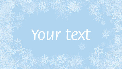 A fabulous vector background for your banners. This festive design features randomly scattered snowflakes on a blue background with ample space for your text. Perfect for seasonal promotions