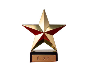 Luxury Award Metallic Star Trophy with Red Velvet Cloth