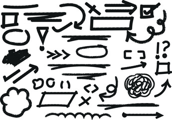Hand drawn doodle sketch symbols and elements vector illustration