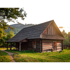 Obraz premium Old wooden rural house 