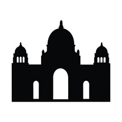 Silhouette vector of dome building architecture landmark historical structure temple design art