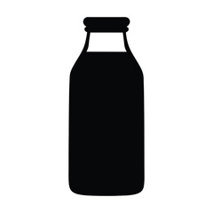 Black bottle silhouette vector illustration for drinks beverage liquid container design element
