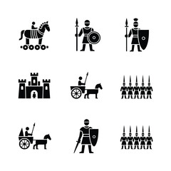 Ancient warfare icon set