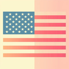 Patriotic gradient american flag design ideal for independence day celebrations and political themes