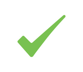 Green Tick Symbol Vector Icon for Confirmed Approval