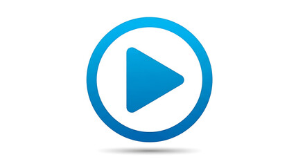 Play Button Icon Modern Blue Design for User Interface and Media Applications