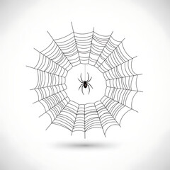 Obraz premium Spider on a web, isolated on white background