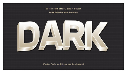 3D word dark, black, shadow, night and deep typography text effect.