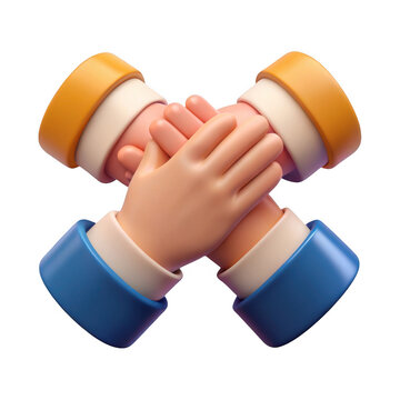 3d hands shaking in agreement isolated on transparent background