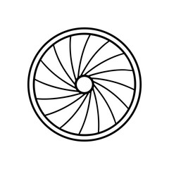 Circular design with radial line pattern on transparent background