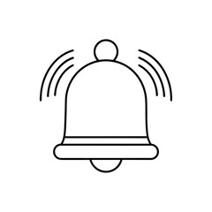 Outline drawing of a ringing bell icon on transparent background