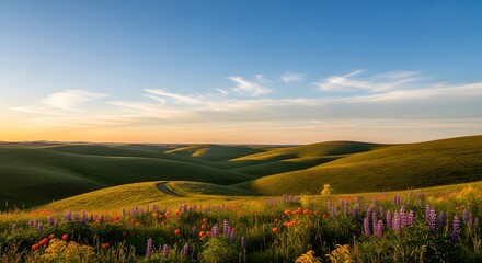 Obraz premium Orange-blue sunset symbolizing atmospheric care