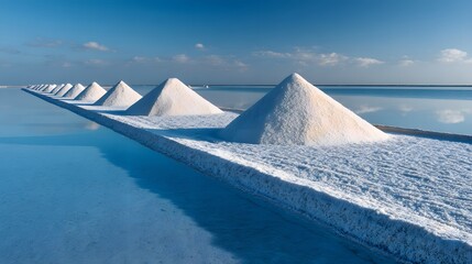 Hypnotic Natural Bounty: An Expansive Salt Field Illustrating the Timeless Elegance of Harvest-Ready Crystalline Landscapes Embracing Artisanal Traditions