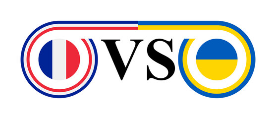 concept between france vs ukraine . vector illustration isolated on white background